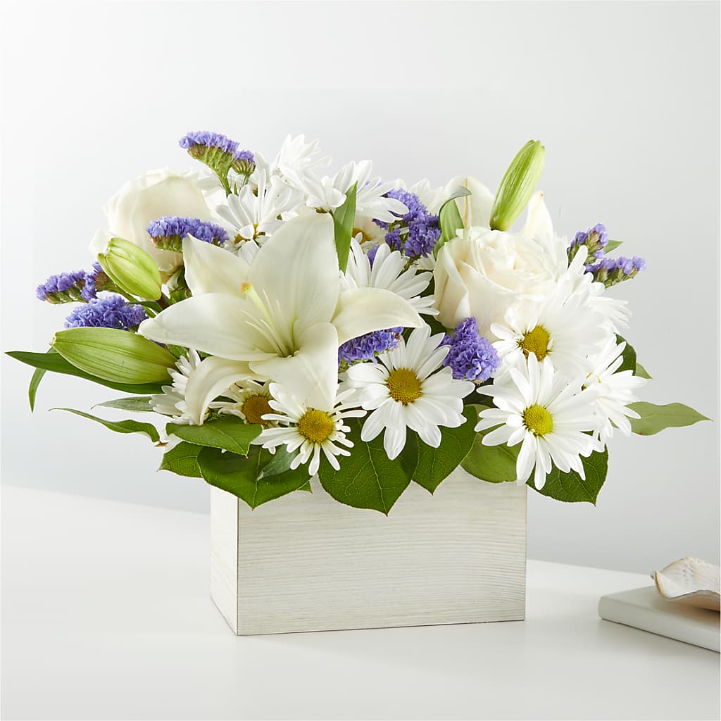 Beyond Blue Box Bouquet – Love Blossoms Florist, Lexington NC
