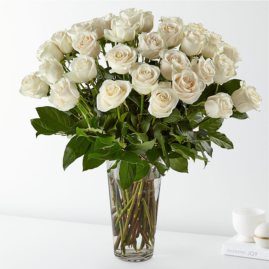 Long Stem White Rose Bouquet – Love Blossoms Florist, Lexington NC