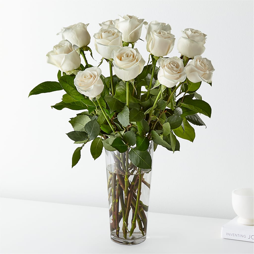Long Stem White Rose Bouquet – Love Blossoms Florist, Lexington NC