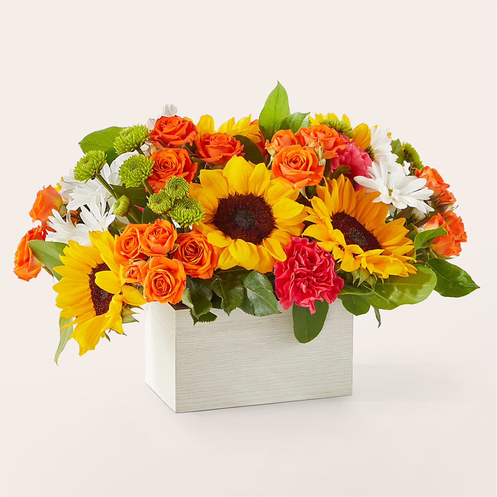 Sun-drenched Blooms Box Bouquet – Love Blossoms Florist, Lexington NC