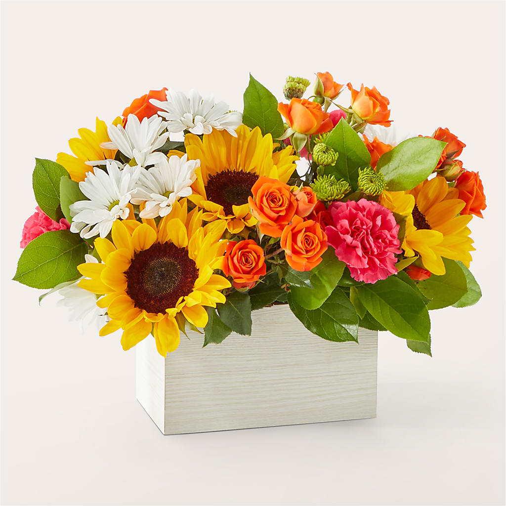 Sun-drenched Blooms Box Bouquet – Love Blossoms Florist, Lexington NC
