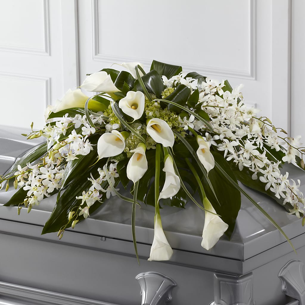 Angel Wings Casket Spray – Love Blossoms Florist, Lexington NC