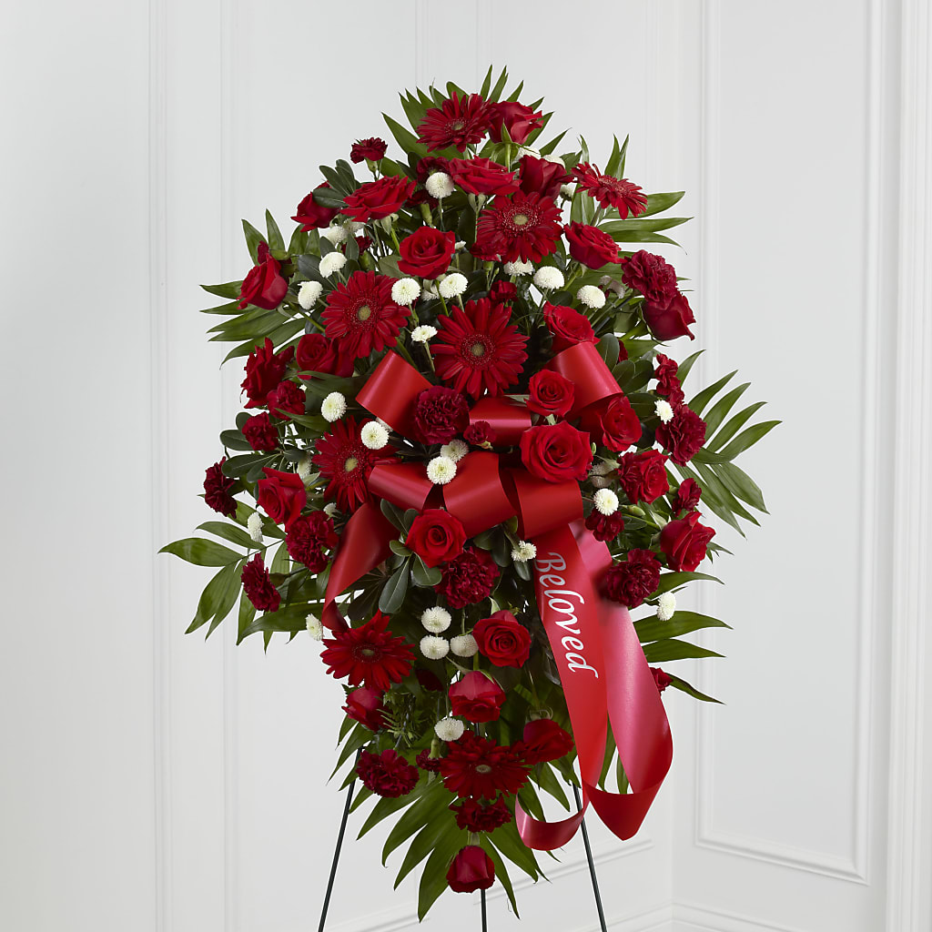 Treasured Memories Standing Spray – Love Blossoms Florist, Lexington NC