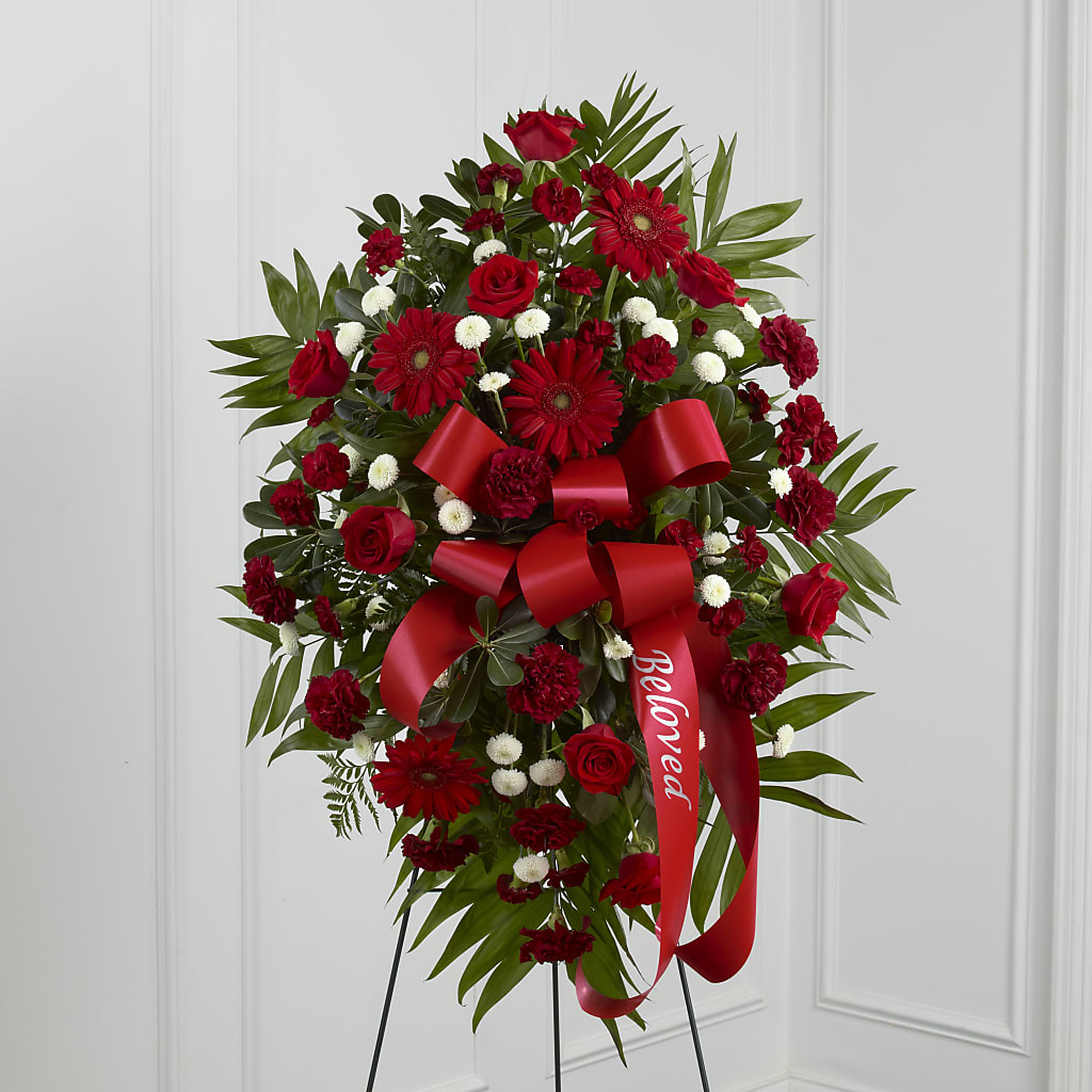 Treasured Memories Standing Spray – Love Blossoms Florist, Lexington NC