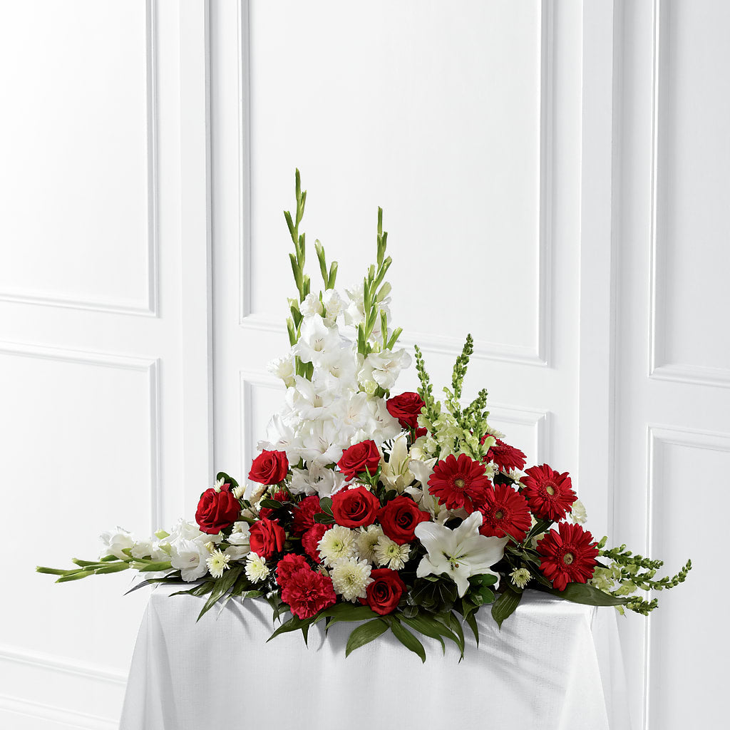 Crimson & White Arrangement – Love Blossoms Florist, Lexington NC