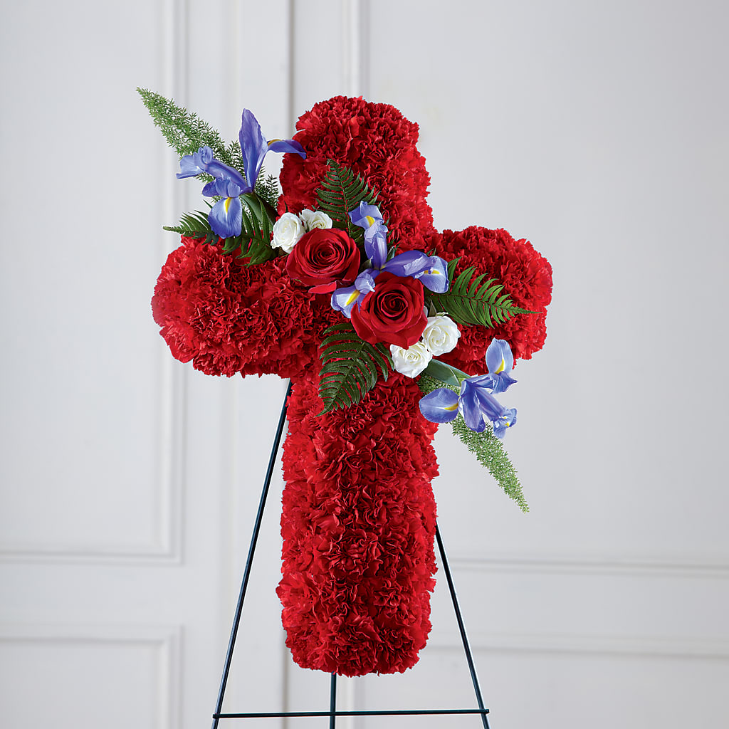 Faithful Hero Floral Cross – Love Blossoms Florist, Lexington NC