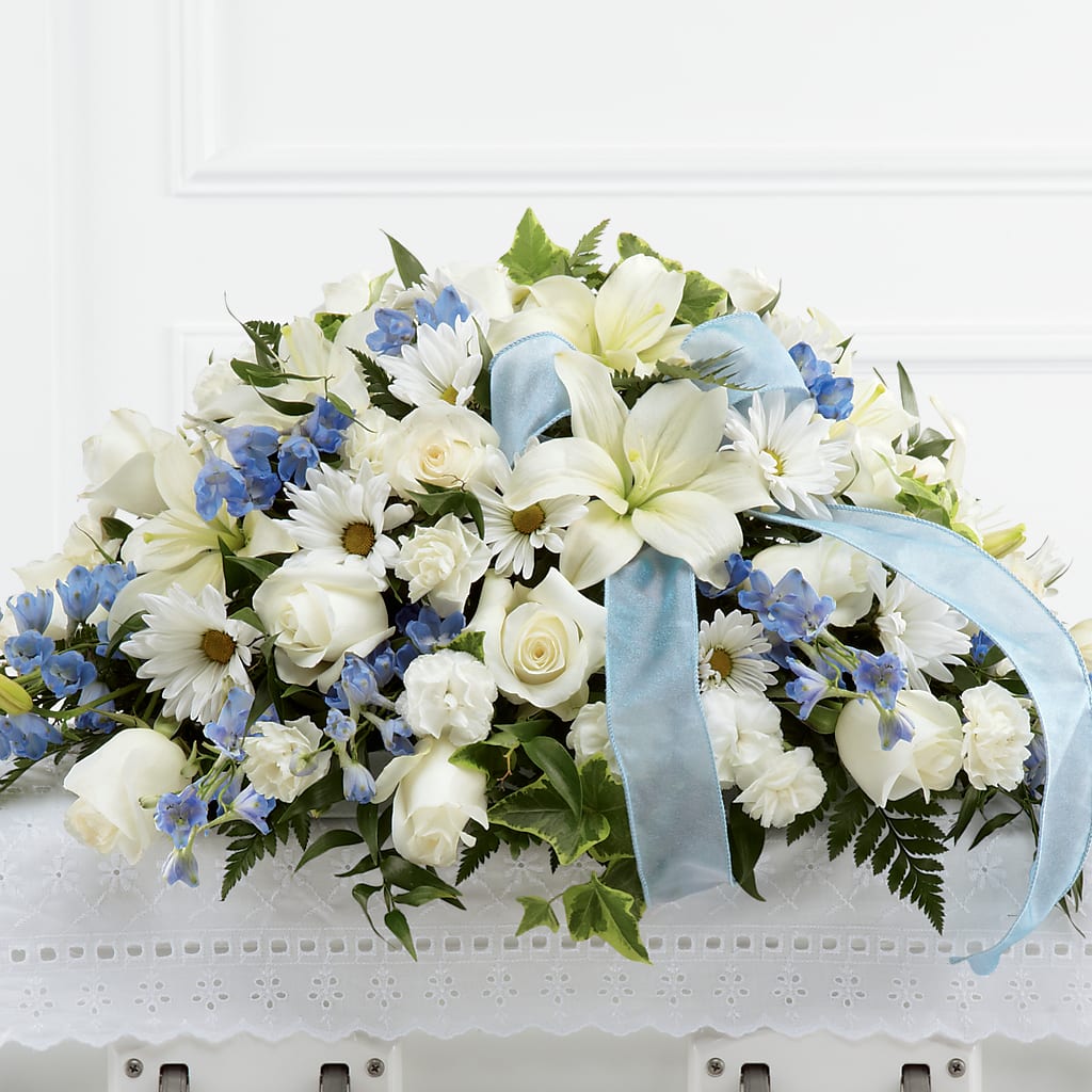 Tender Treasure Casket Spray – Love Blossoms Florist, Lexington NC