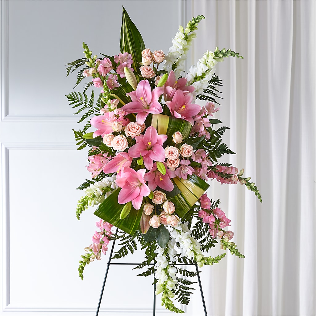 Elegant Embrace Standing Spray – Love Blossoms Florist, Lexington NC