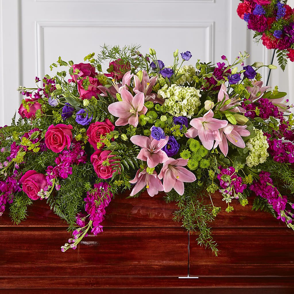 Radiant Tribute Casket Spray – Love Blossoms Florist, Lexington NC