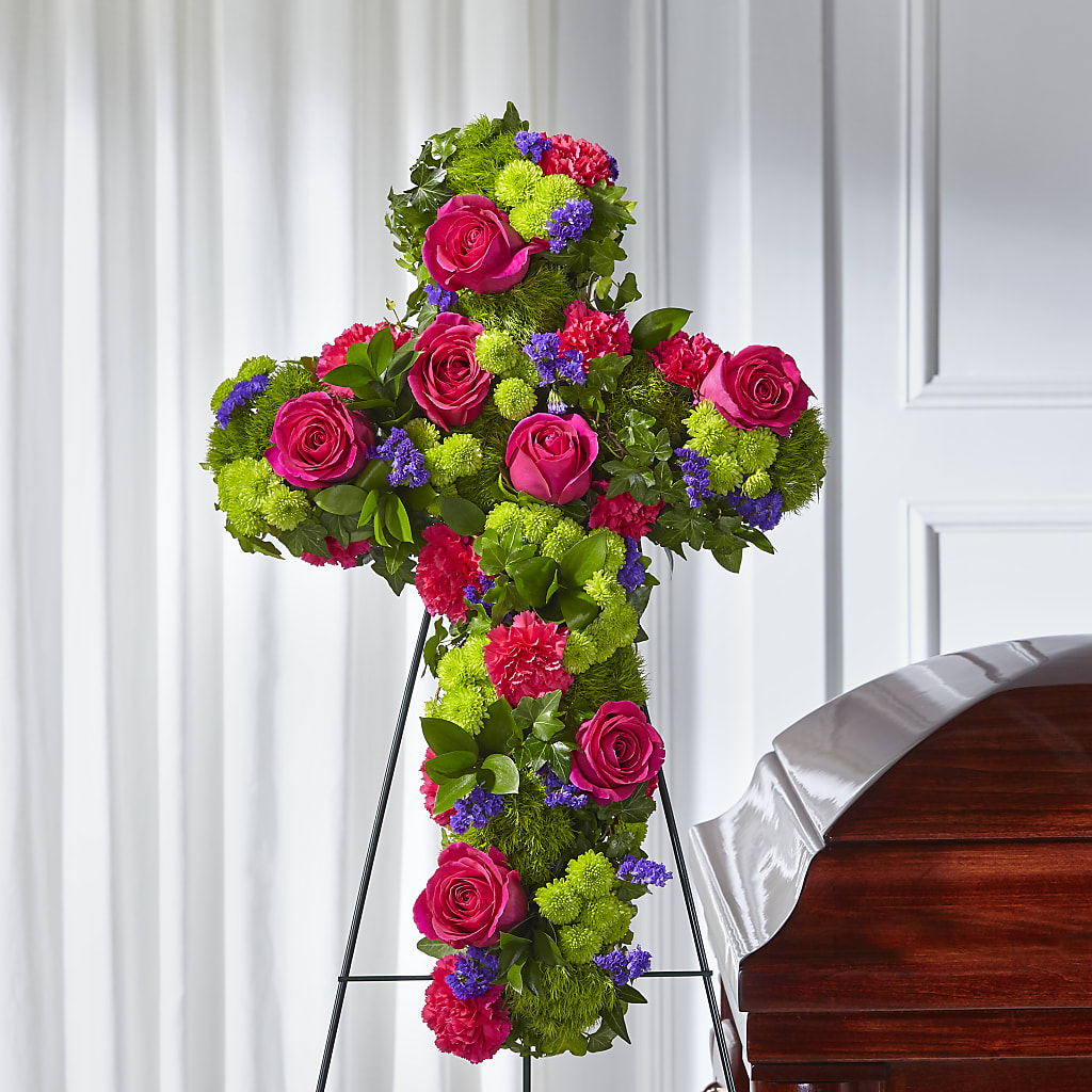 Tribute Rose Floral Cross – Love Blossoms Florist, Lexington NC