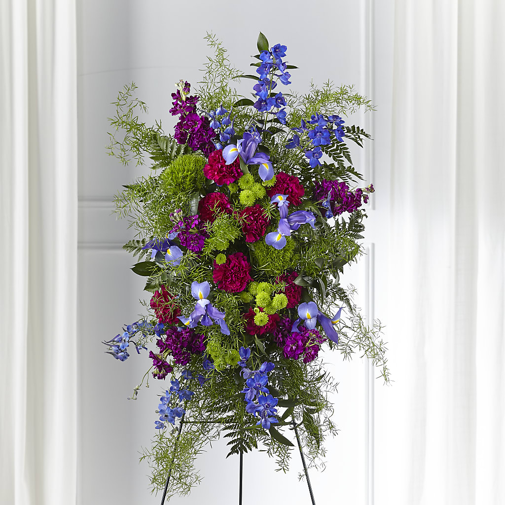 Heavenly Skies Standing Spray – Love Blossoms Florist, Lexington NC