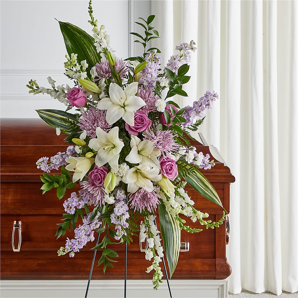 Grateful Hearts Standing Spray – Love Blossoms Florist, Lexington NC