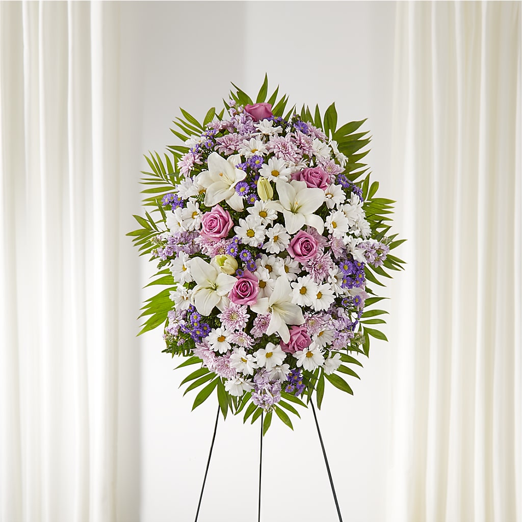 Surrounded by Love Standing Spray – Love Blossoms Florist, Lexington NC
