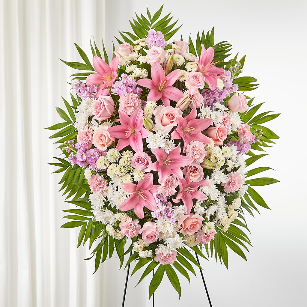 Offering Solace Standing Spray – Love Blossoms Florist, Lexington NC