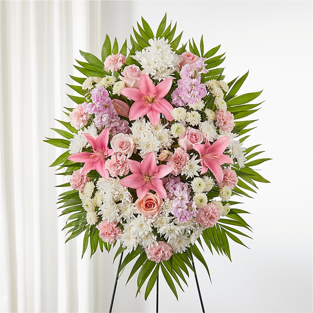 Offering Solace Standing Spray – Love Blossoms Florist, Lexington NC
