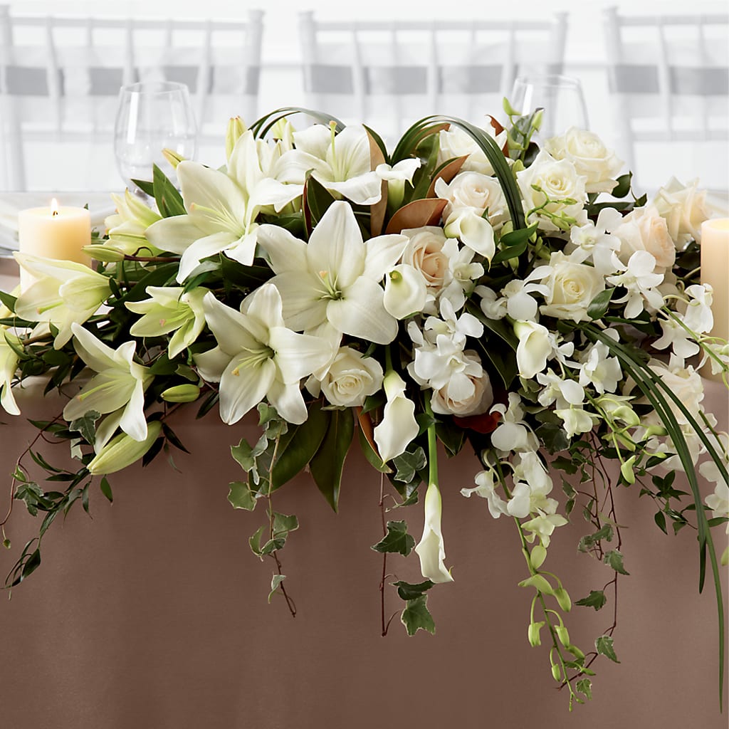 White Linen Arrangement – Love Blossoms Florist, Lexington NC