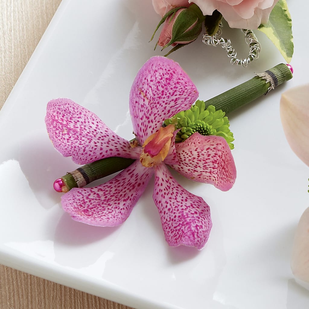 Pink Mokara Boutonniere – Love Blossoms Florist, Lexington NC