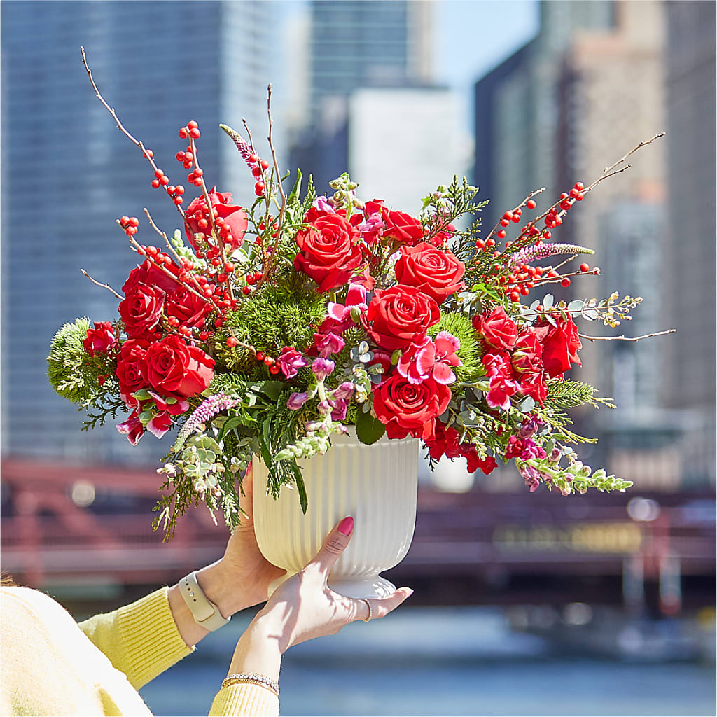 Big Red Bow Bouquet –  Love Blossoms Florist, Lexington NC