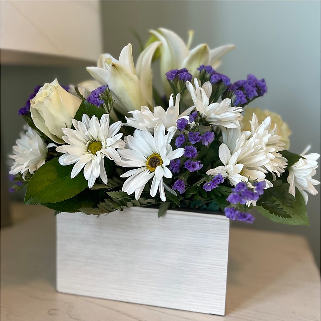 Beyond Blue Box Bouquet –  Love Blossoms Florist, Lexington NC
