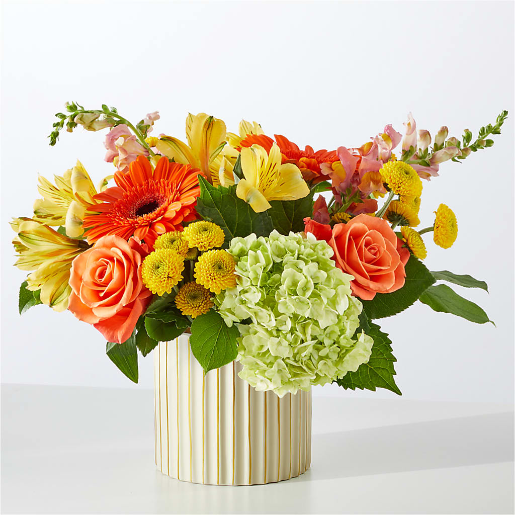 Autumn Sunshine Bouquet with Ivory Vase –  Love Blossoms Florist, Lexington NC