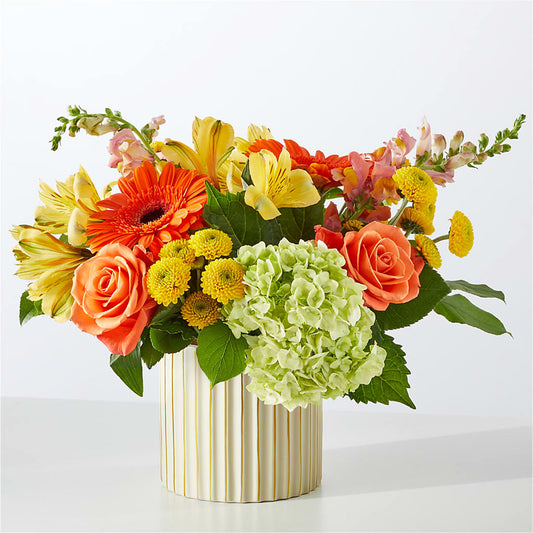 Autumn Sunshine Bouquet with Ivory Vase –  Love Blossoms Florist, Lexington NC