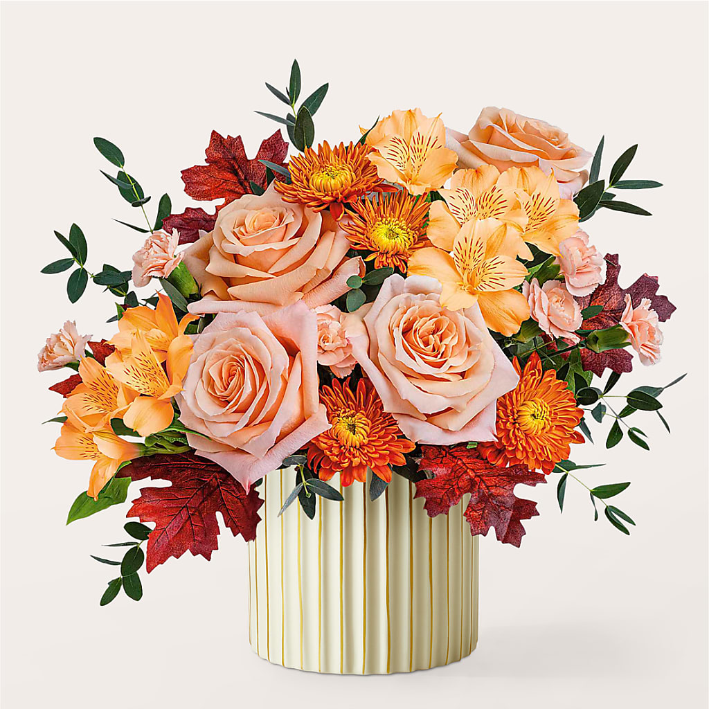 Spiced Latte Bouquet with Ivory Vase –  Love Blossoms Florist, Lexington NC