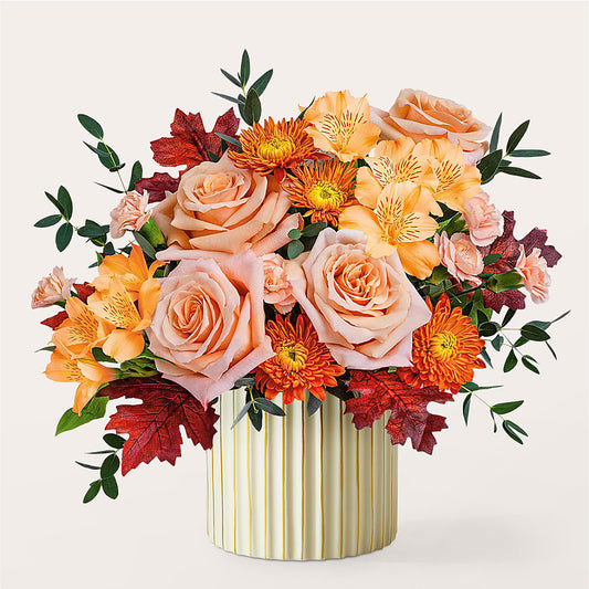 Spiced Latte Bouquet with Ivory Vase –  Love Blossoms Florist, Lexington NC
