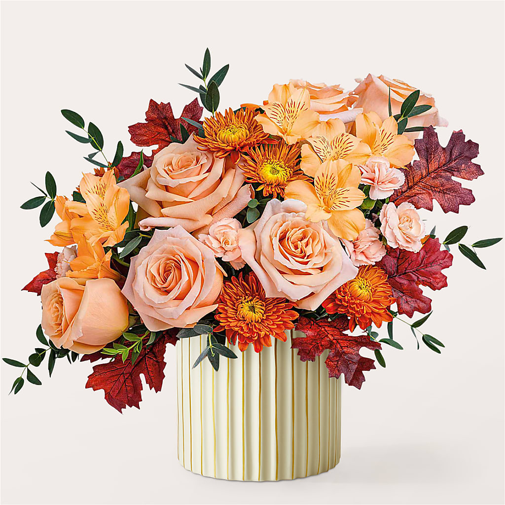 Spiced Latte Bouquet with Ivory Vase –  Love Blossoms Florist, Lexington NC