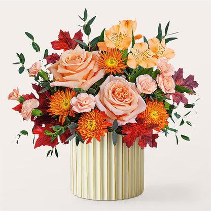 Spiced Latte Bouquet with Ivory Vase –  Love Blossoms Florist, Lexington NC