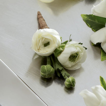 White Ranunculus Boutonniere –  Love Blossoms Florist, Lexington NC